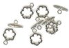 5 19mm Nickel Plated Flower Toggle Clasps